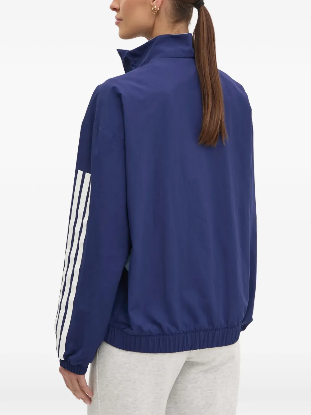 adidas logo-print panelled jacket Blauw