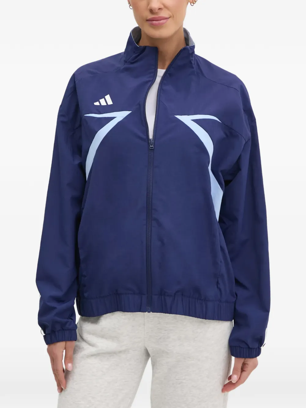 adidas logo-print panelled jacket - Blu