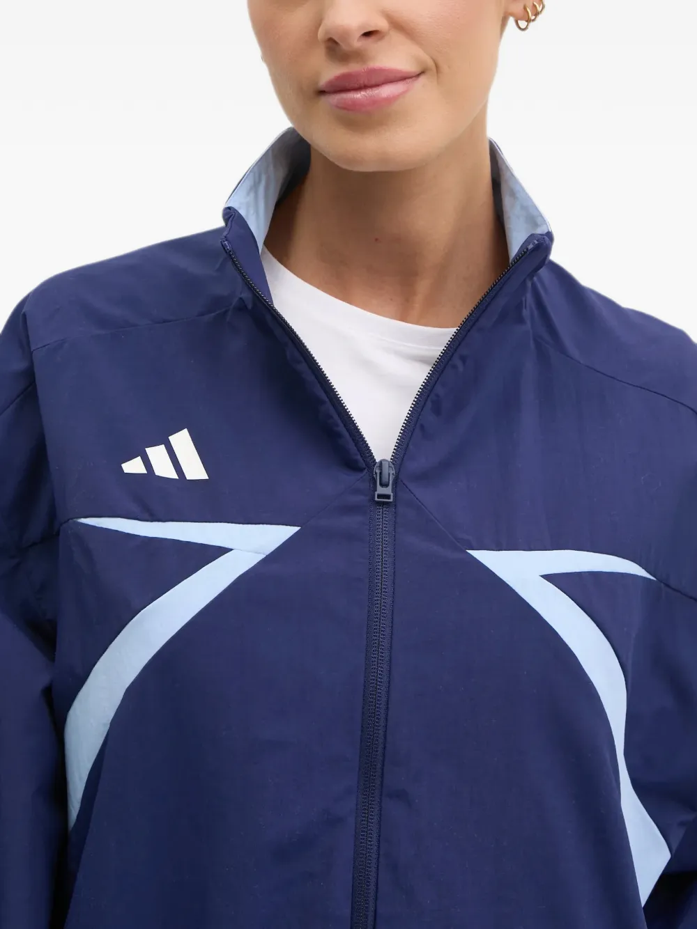 adidas logo-print panelled jacket Blauw