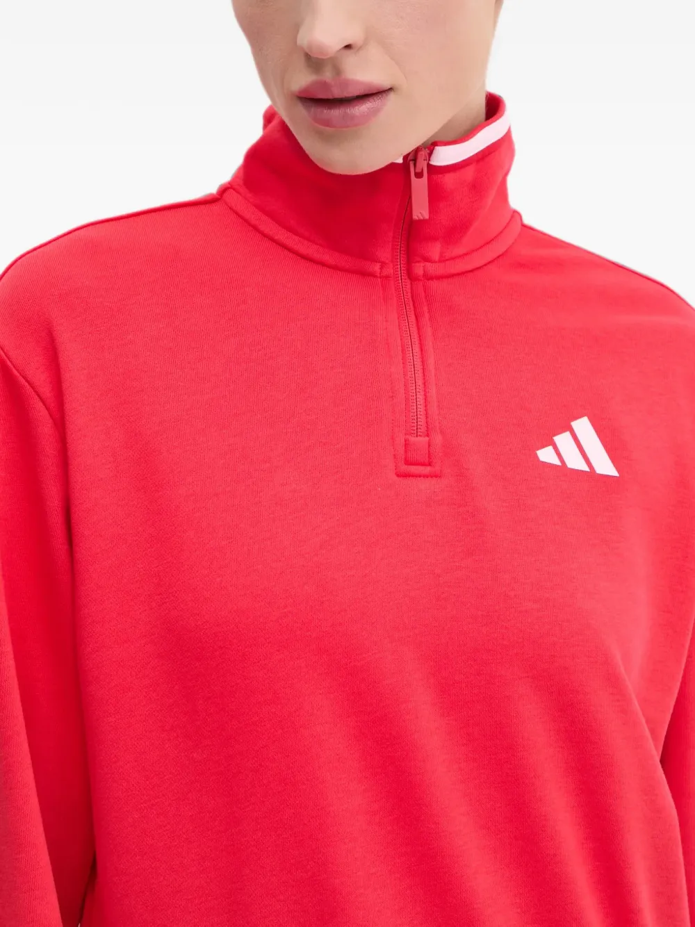 adidas logoprint trui met rits Rood