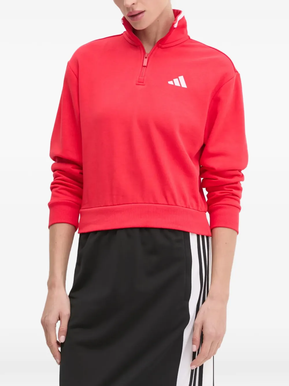 adidas logoprint trui met rits Rood