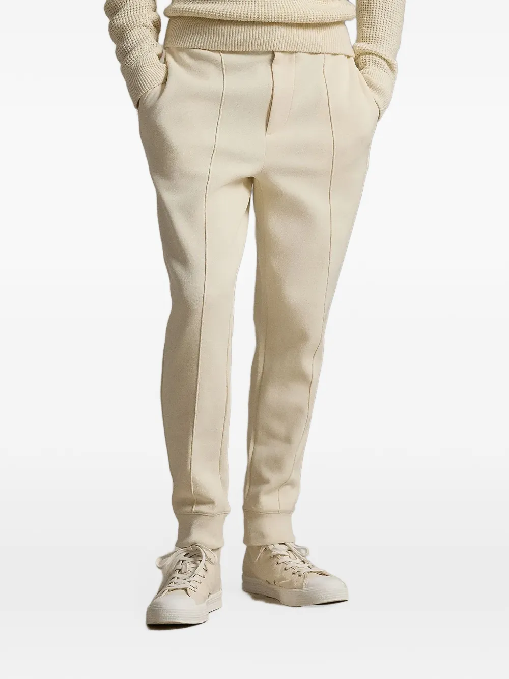 Polo Ralph Lauren logo-embroidered pintuck track pants - Nude
