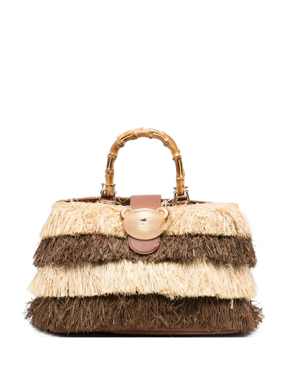 RUE MADAME PARIS Riad fringed tote bag - Toni neutri