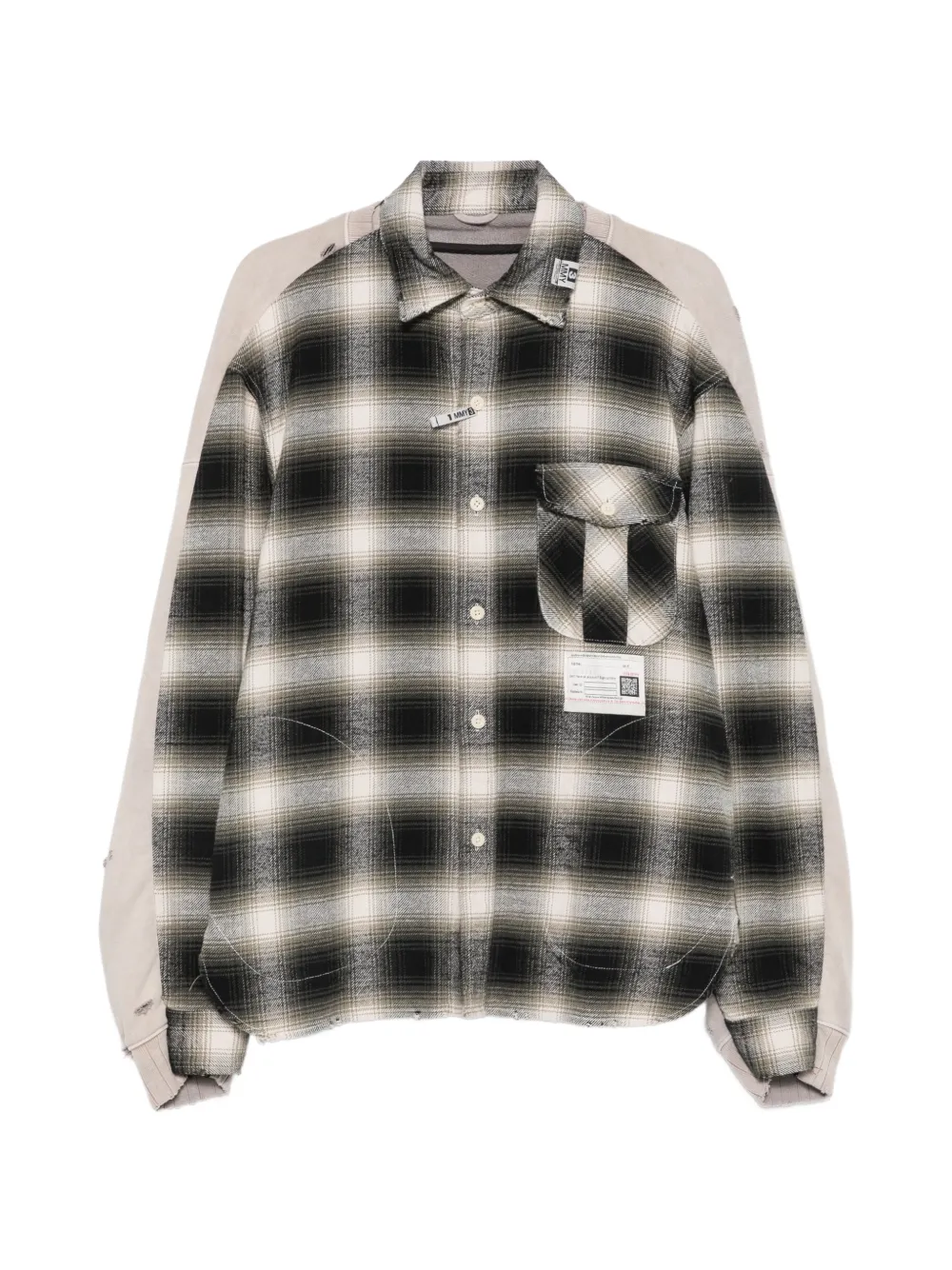Maison MIHARA YASUHIRO check-pattern distressed-effect shirt - Neutrals