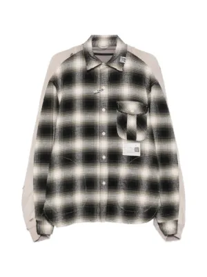 KAMIYA Hooded Checked Shirt | Black | FARFETCH AU