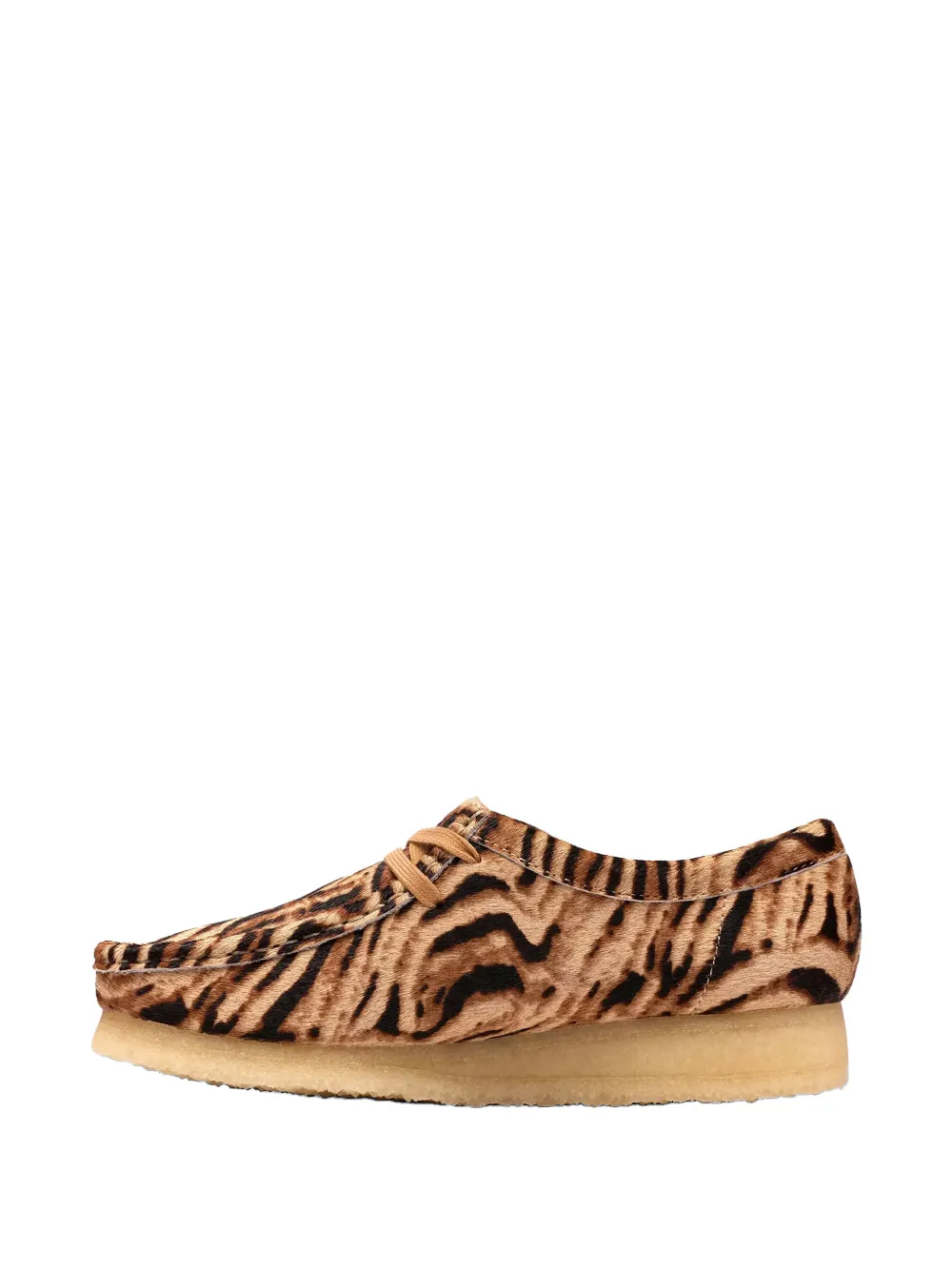Clarks Wallabee tiger-print loafers Beige