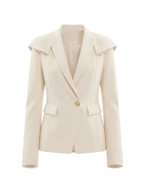 Saiid Kobeisy chamarra estilo blazer de vestir con volantes