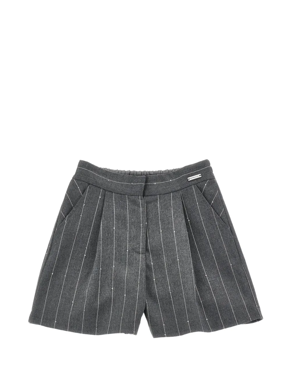 Monnalisa pinstripe sequin-embellished shorts - Grey