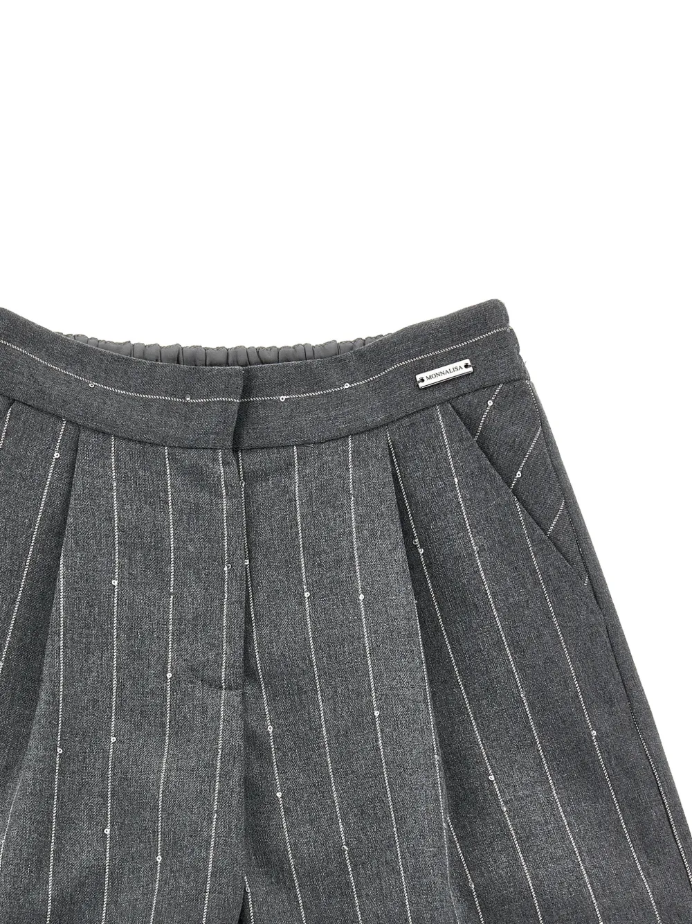 Monnalisa Shorts verfraaid met pailletten en krijtstreep Grijs