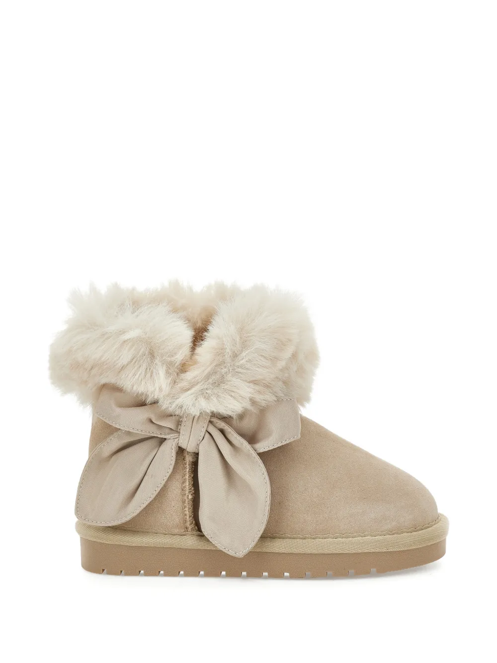 Monnalisa Laarzen met strikdetail van imitatiebont Beige