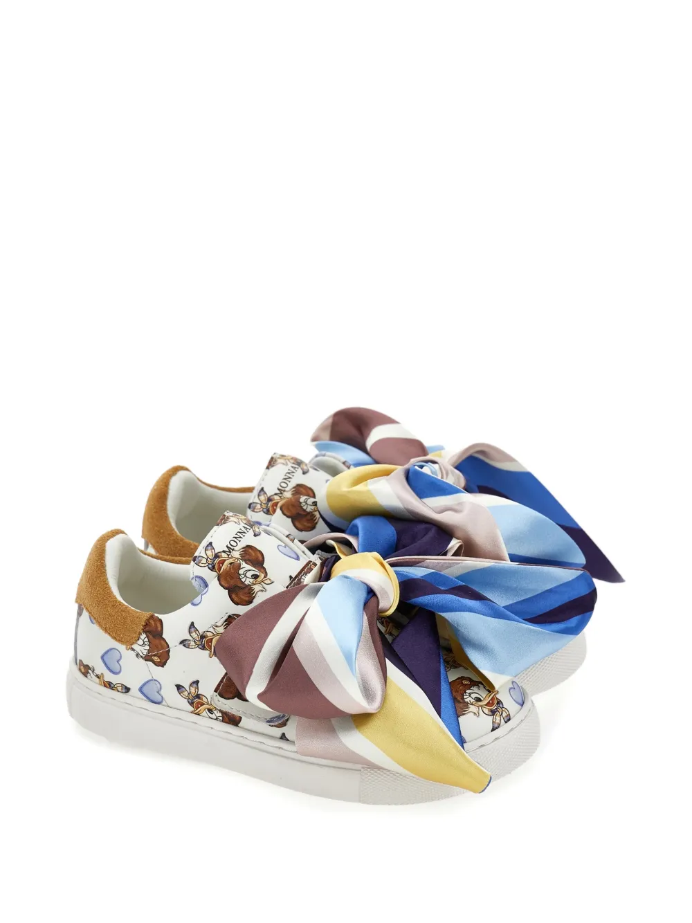 Monnalisa Sneakers met strikdetail en print Wit
