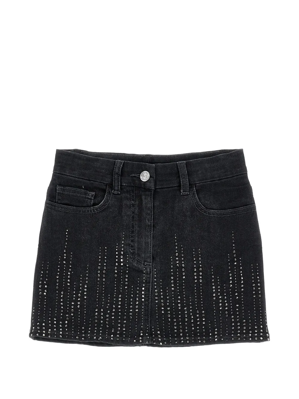 Monnalisa Jeansrock mit Strass - Schwarz