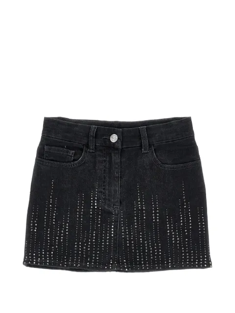 Monnalisa falda de mezclilla con detalles de strass