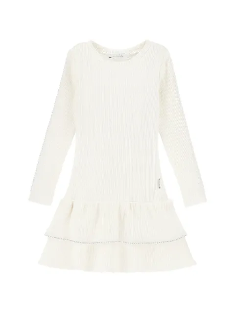 Monnalisa logo-detail ruffled dress