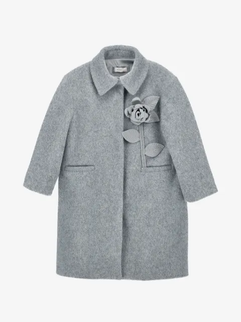 Monnalisa floral-appliqué coat