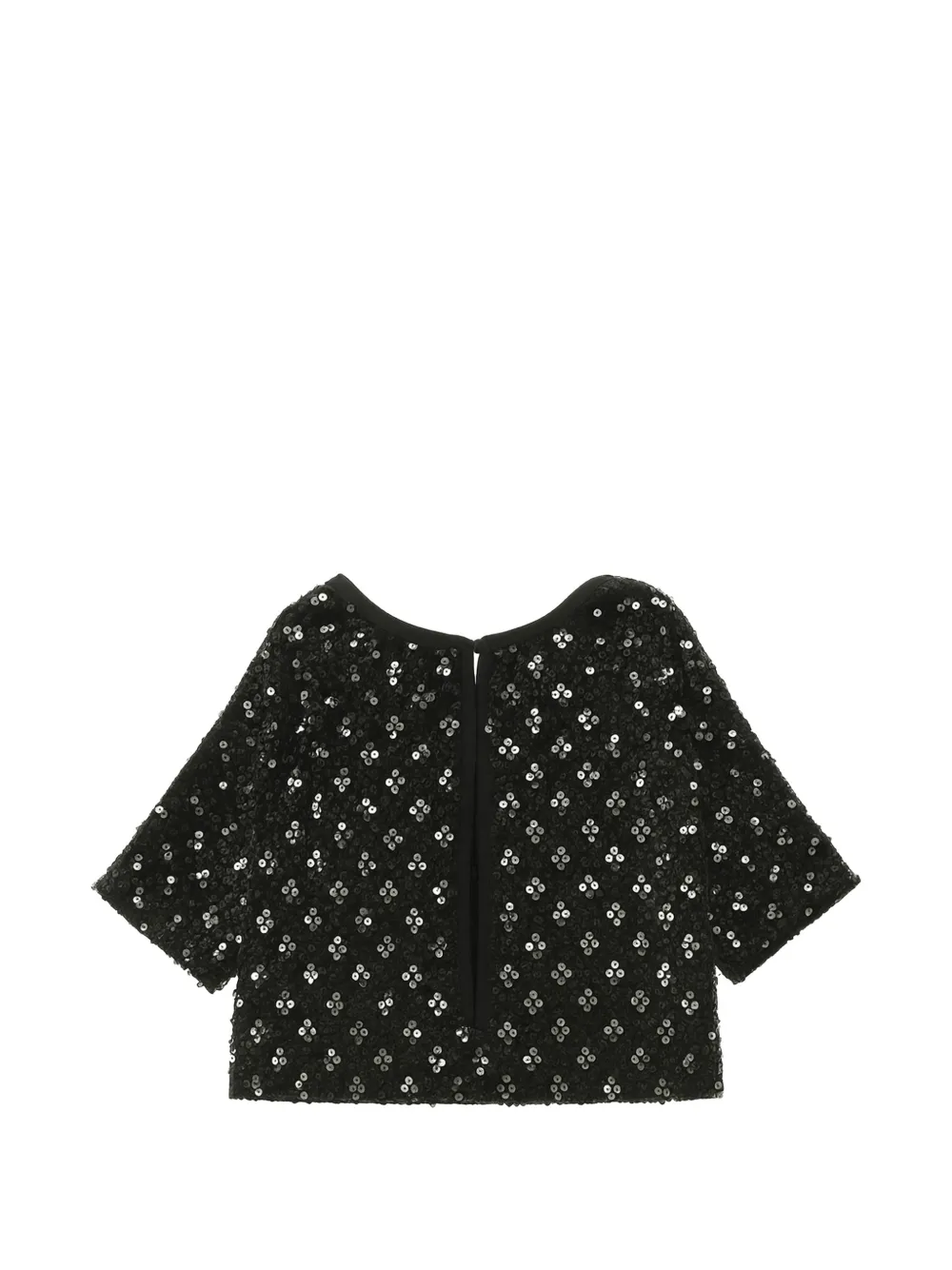 Monnalisa Cropped shirt verfraaid met pailletten Zwart