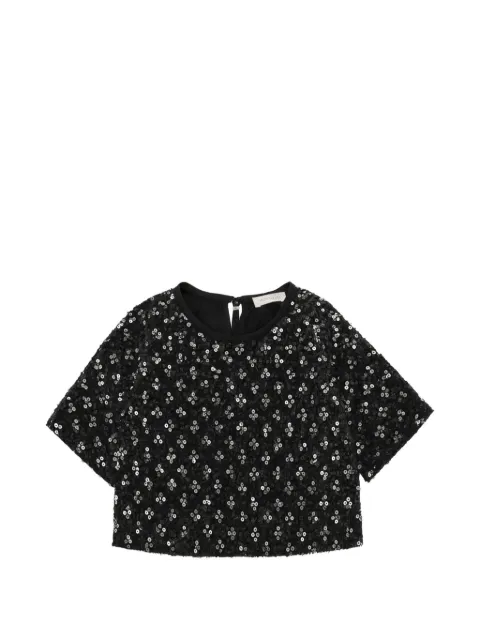 Monnalisa sequin-embellished cropped blouses
