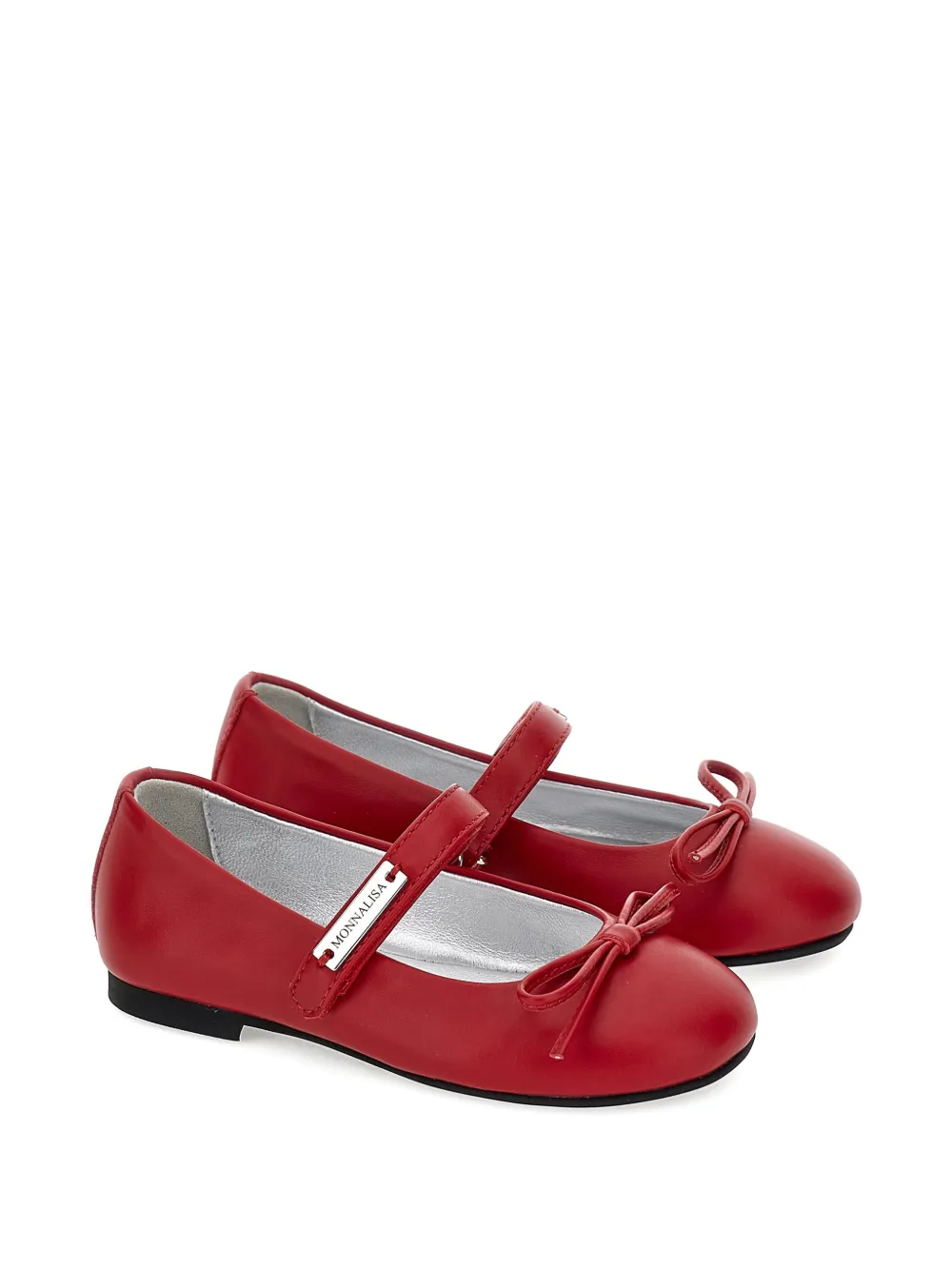 Monnalisa bow-detail touch-strap ballerinas - Rosso