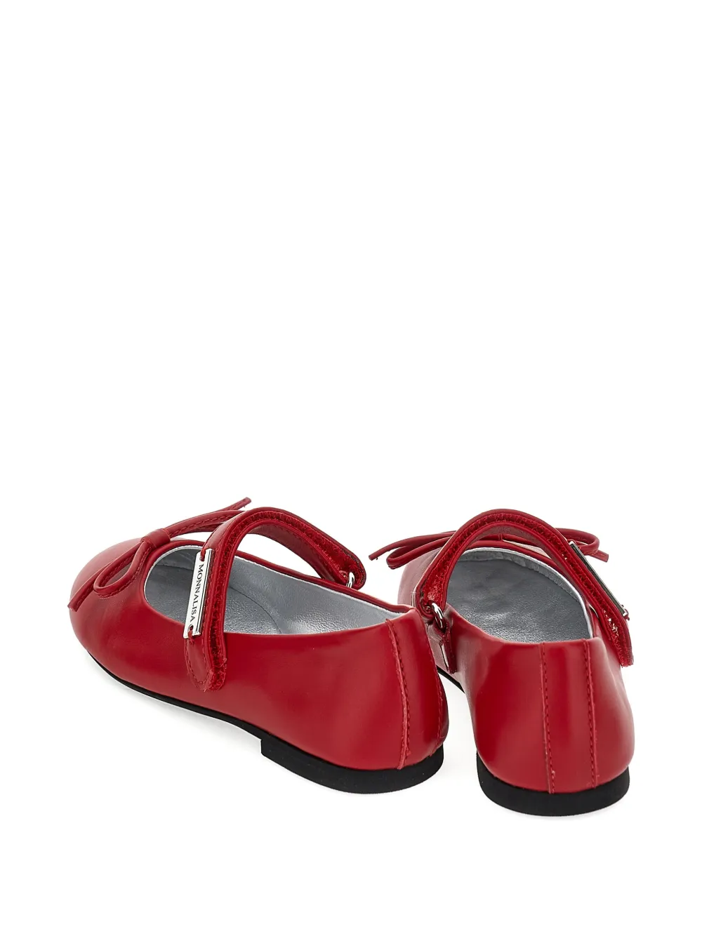 Monnalisa bow-detail touch-strap ballerinas Rood