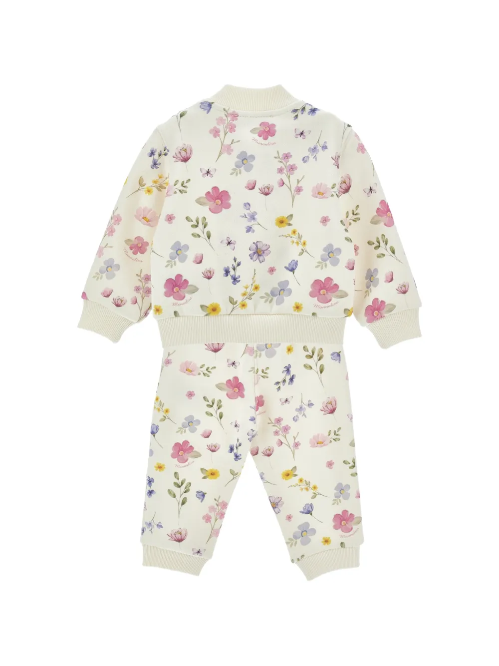 Monnalisa Twee trainingspakken met bloemenprint Beige