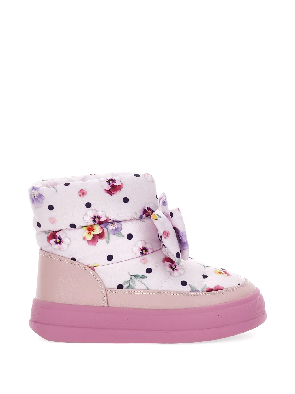 Monnalisa Laarzen met bloemenprint en strikdetail Roze