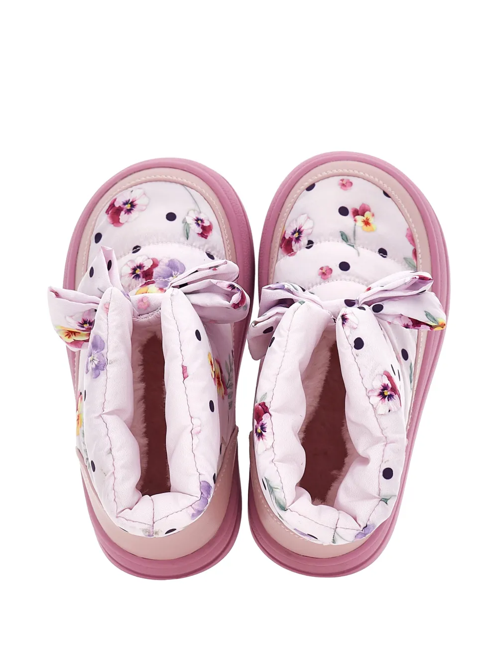 Monnalisa Laarzen met bloemenprint en strikdetail Roze