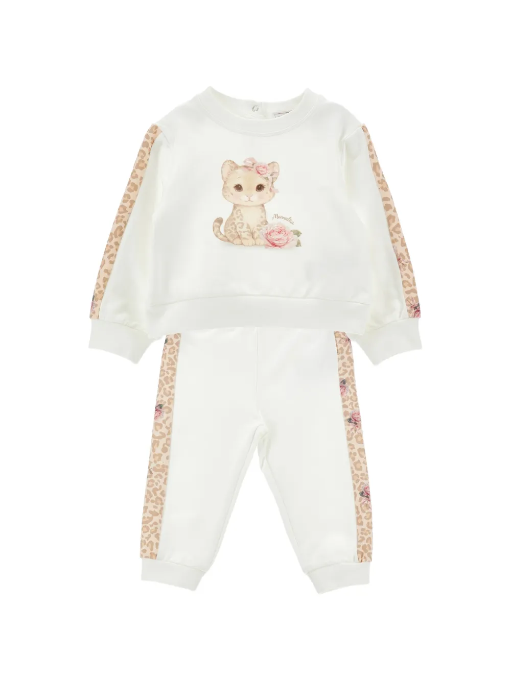 Monnalisa animal-print graphic-print tracksuit - Bianco