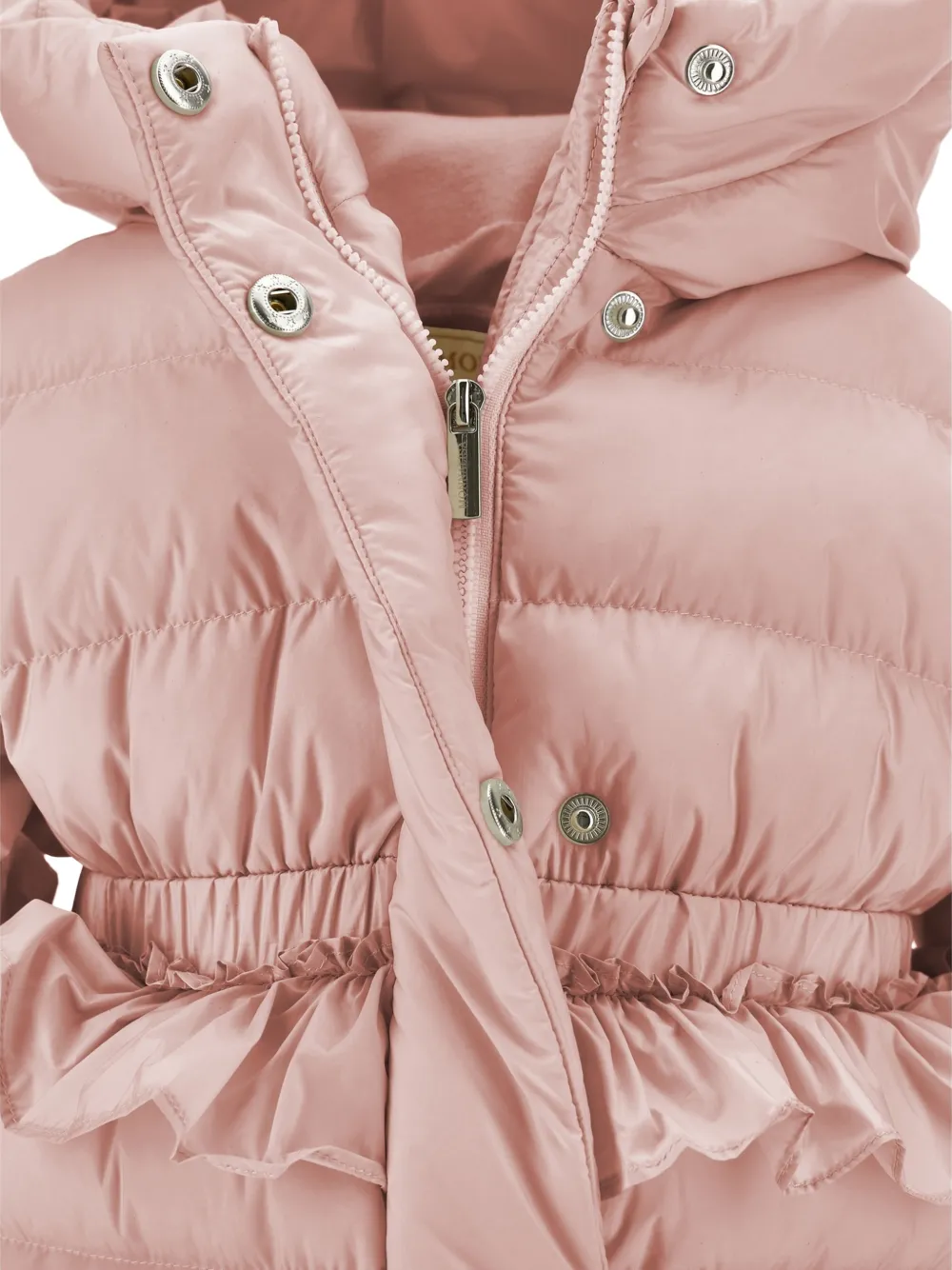 Monnalisa Gewatteerd jack met ruches afwerking Roze