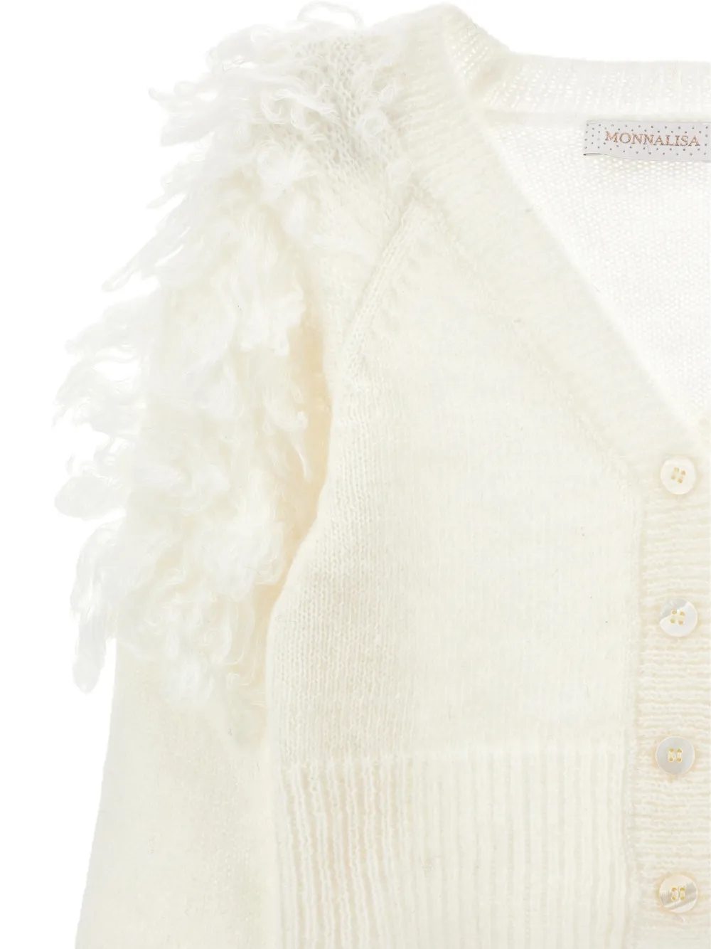 Monnalisa Vest met franje Wit