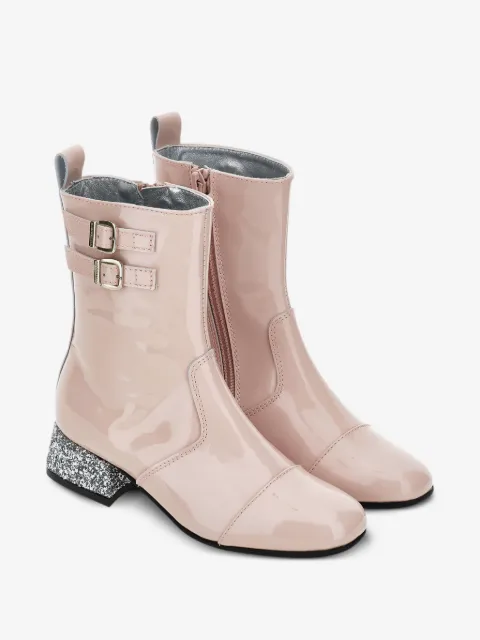 Monnalisa glitter-heel boots