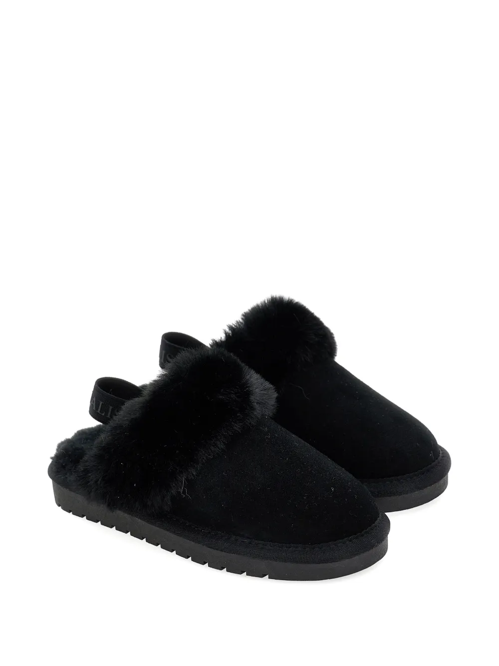 Monnalisa Slippers con bordo in finta pelliccia - Nero