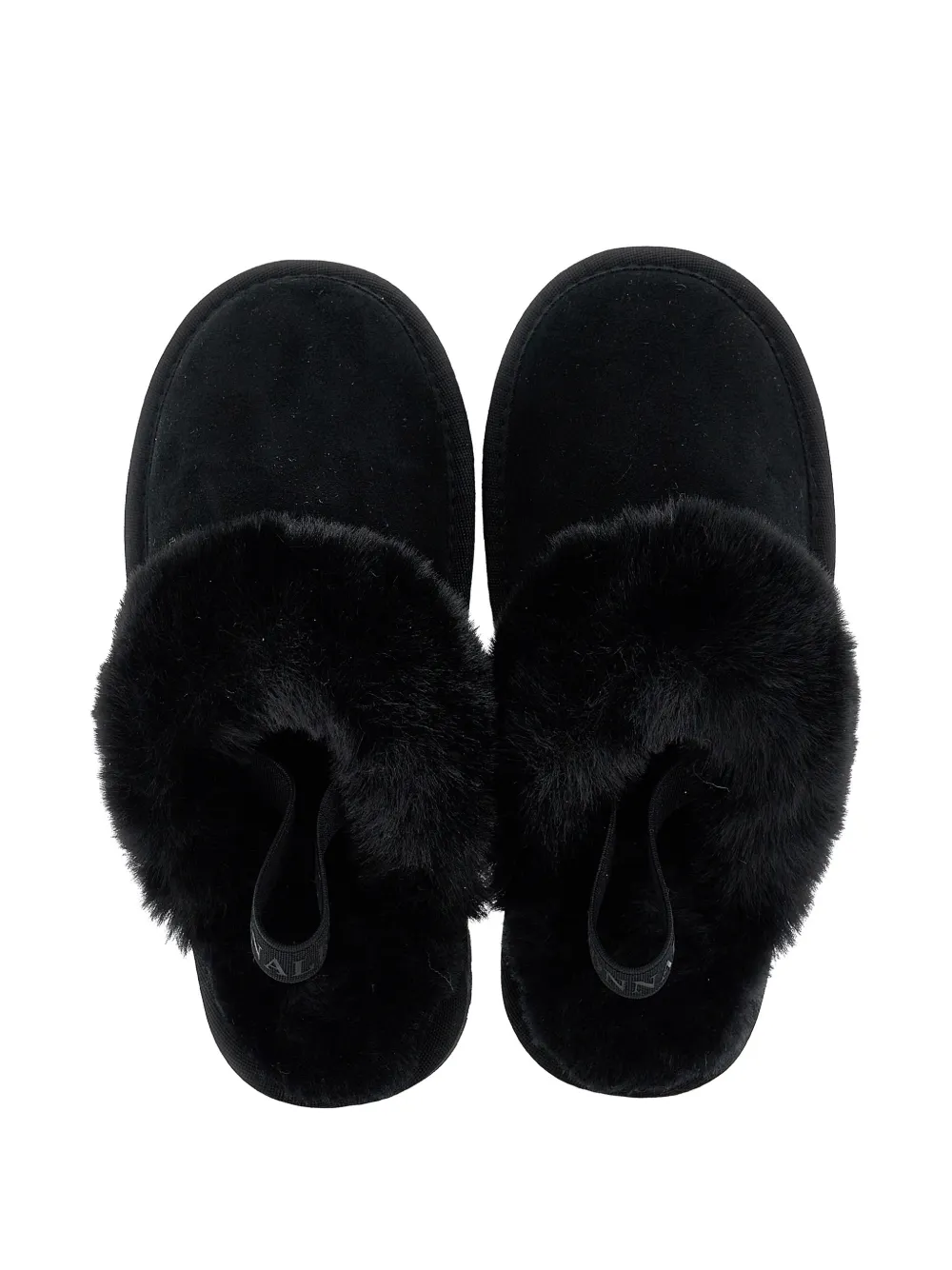 Monnalisa Slippers met afwerking van imitatiebont Zwart