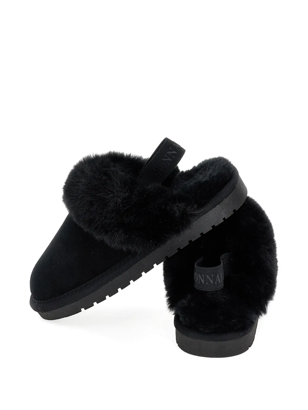 Monnalisa Slippers met afwerking van imitatiebont Zwart