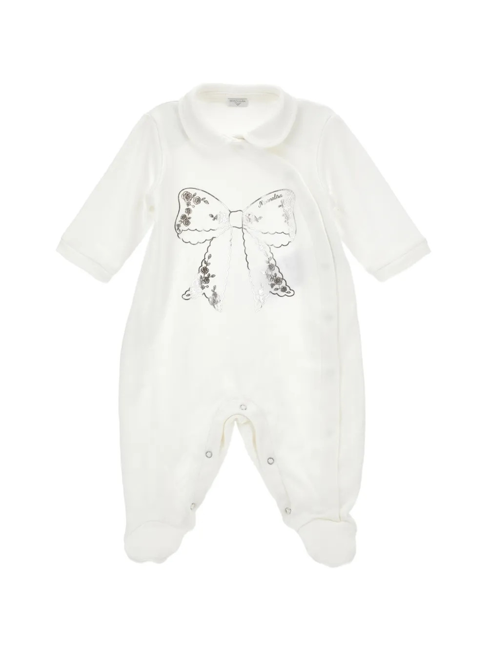 Monnalisa Pyjama met Peter Pan kraag en print Wit