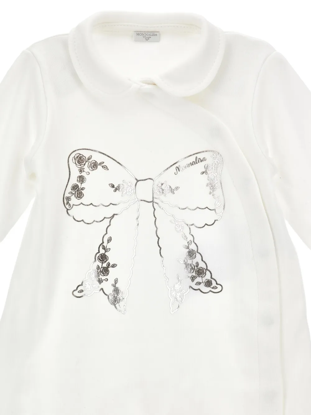 Monnalisa Pyjama met Peter Pan kraag en print Wit
