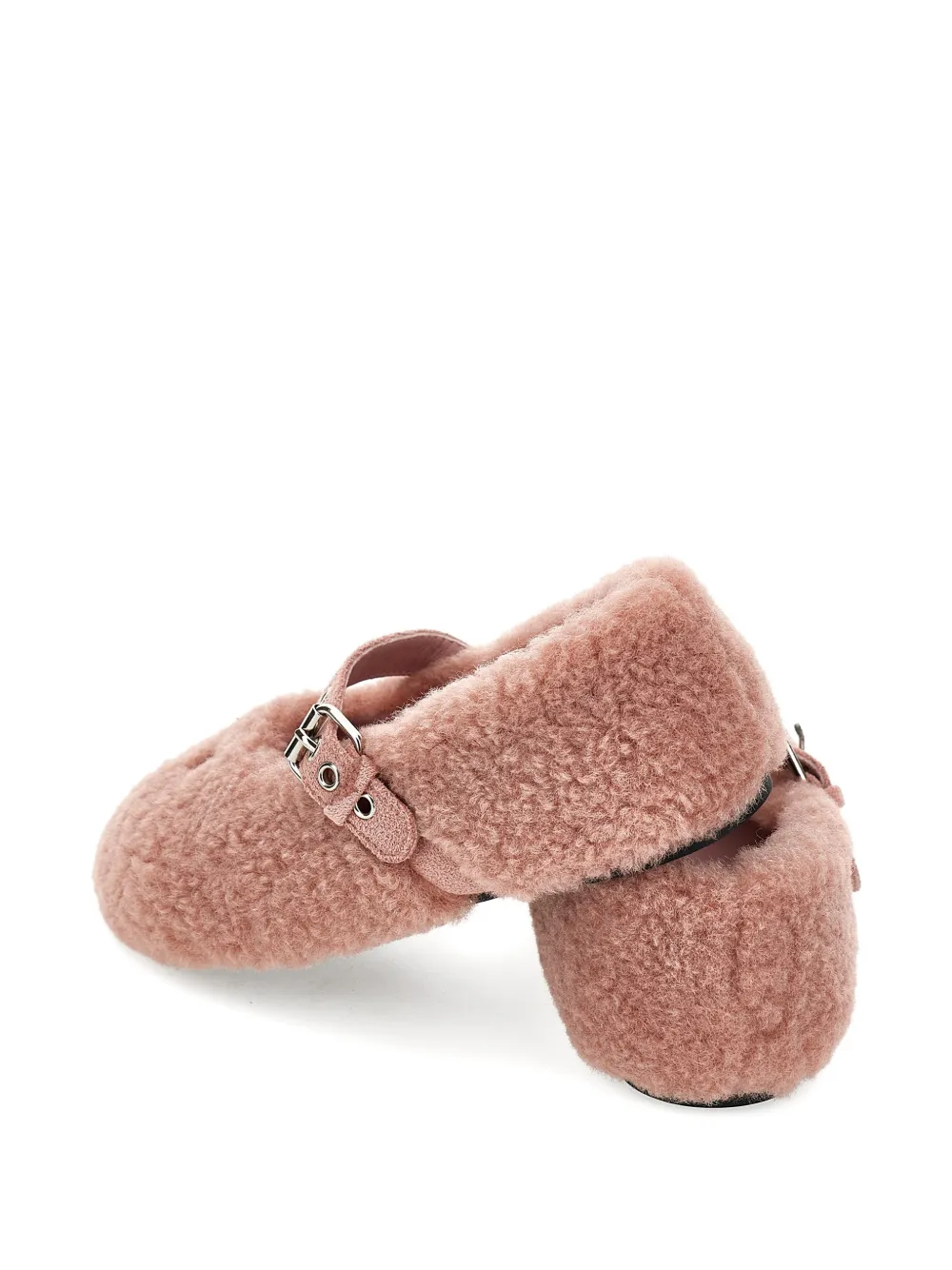 Monnalisa Lammy ballerina's met gespsluiting Roze