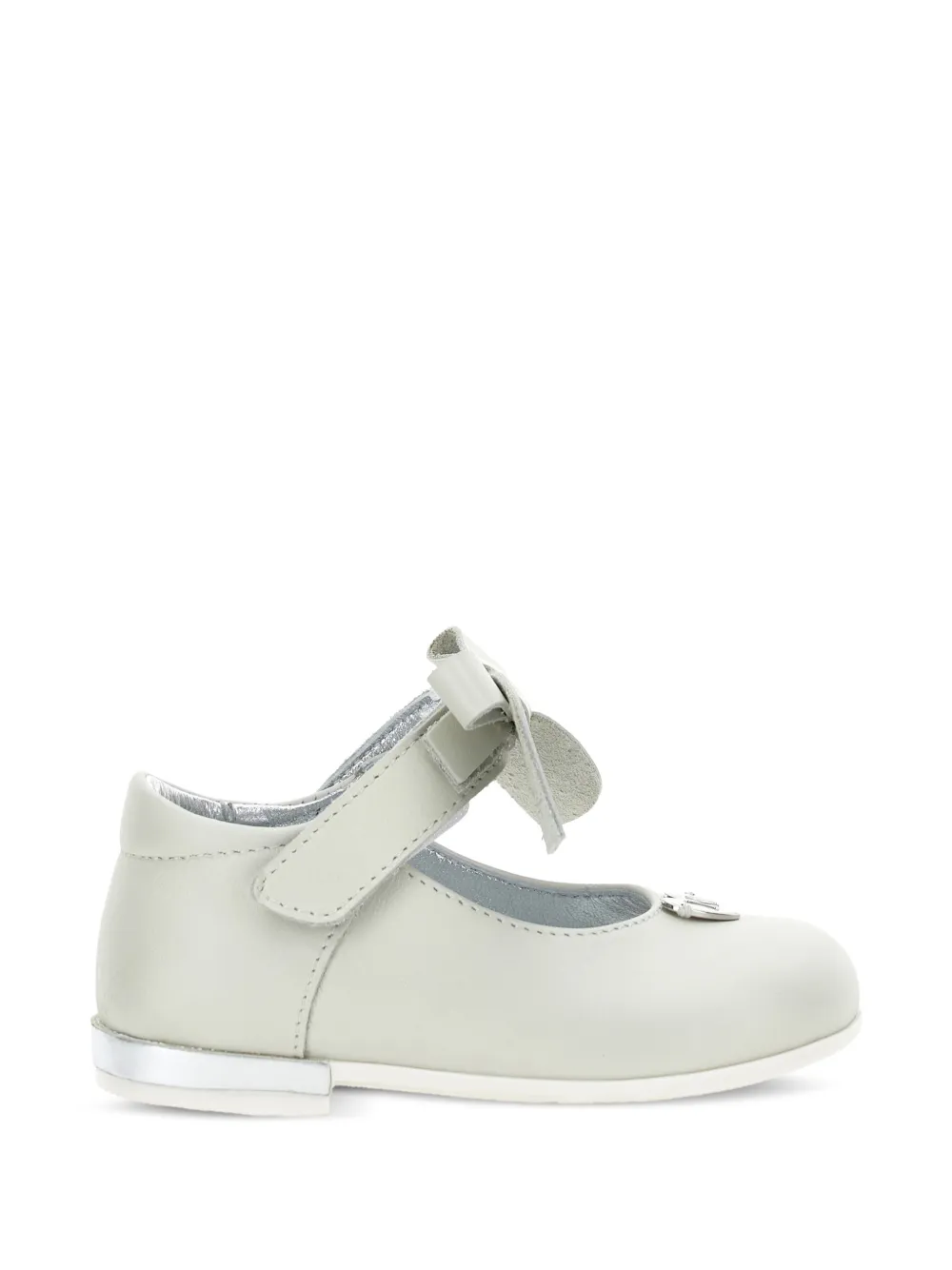 Monnalisa bow-detail heart-plaque ballet flats Beige