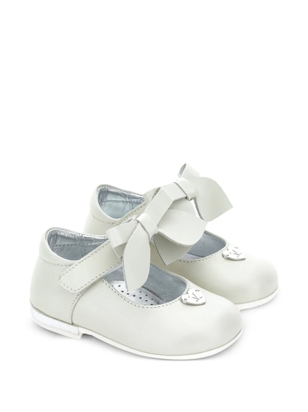 Monnalisa bow-detail heart-plaque ballet flats - Toni neutri