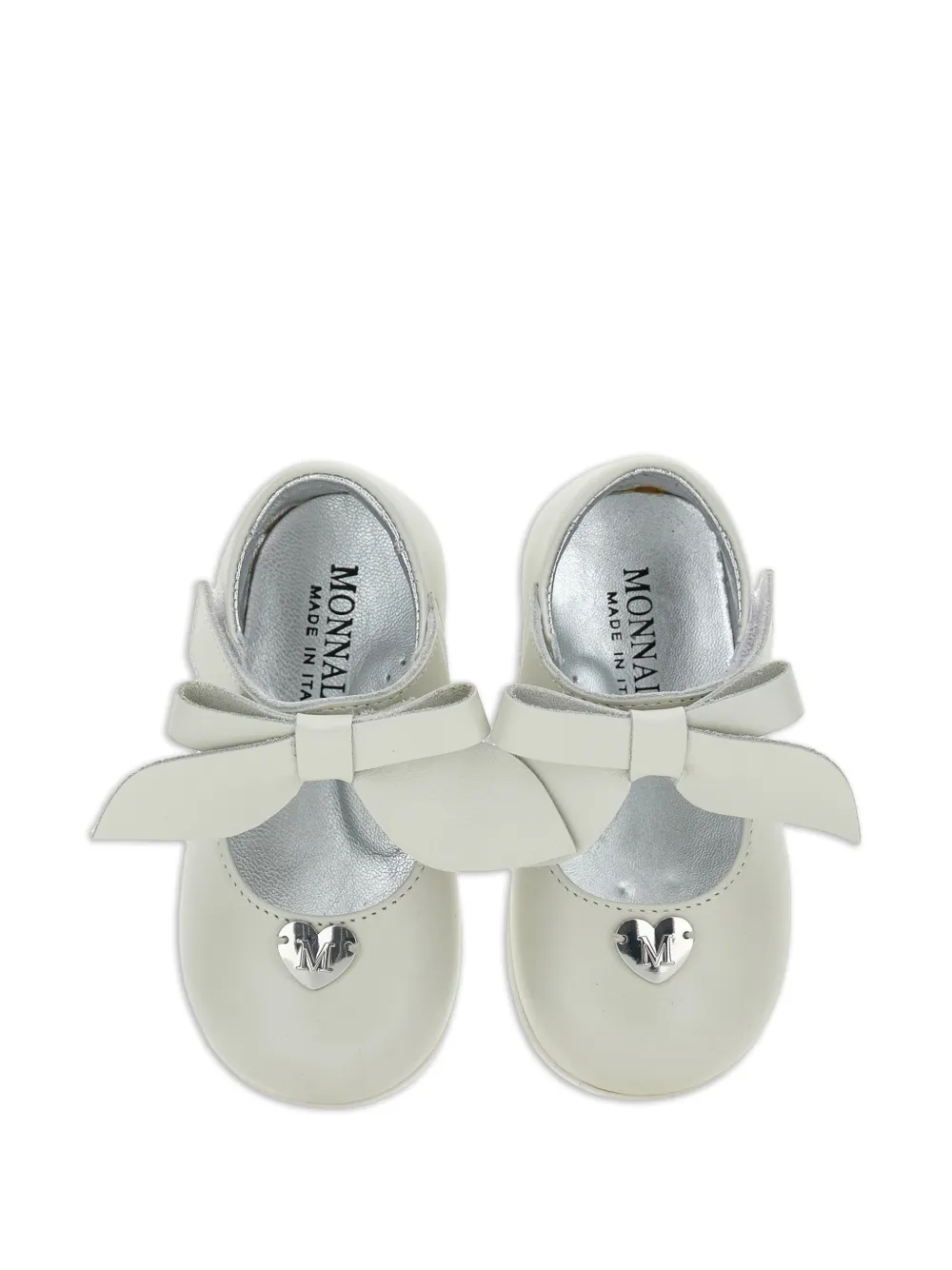 Monnalisa bow-detail heart-plaque ballet flats Beige