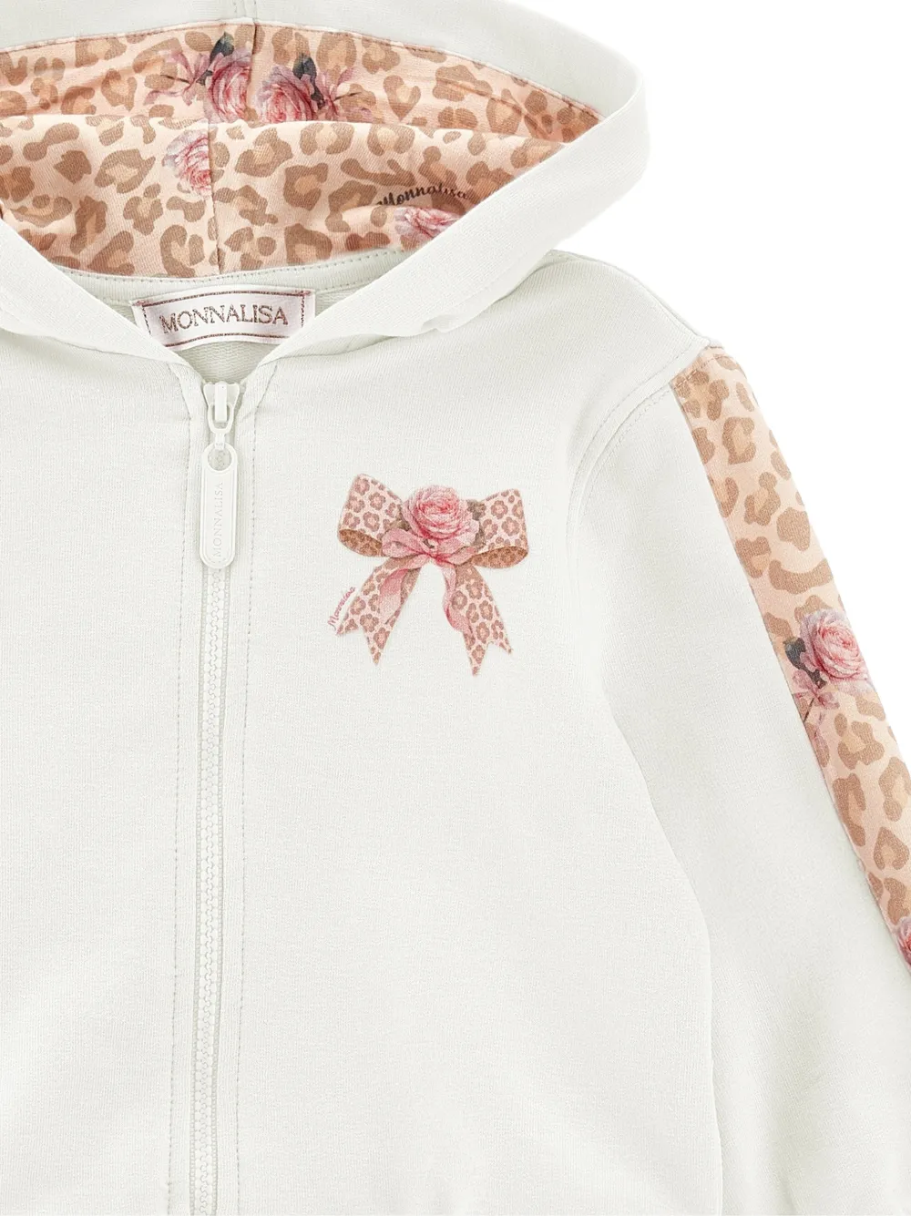 Monnalisa Hoodie met strikprint Wit