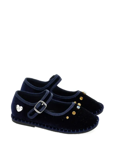 Monnalisa crystal-embellished ballet flats