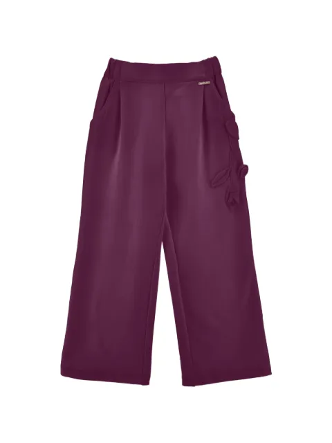 Monnalisa pantalones anchos con aplique floral