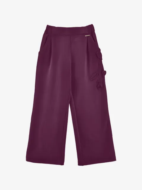 Monnalisa pantalon ample à appliques fleurs