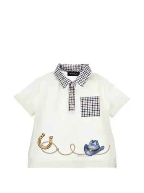 Monnalisa check-print polo shirt