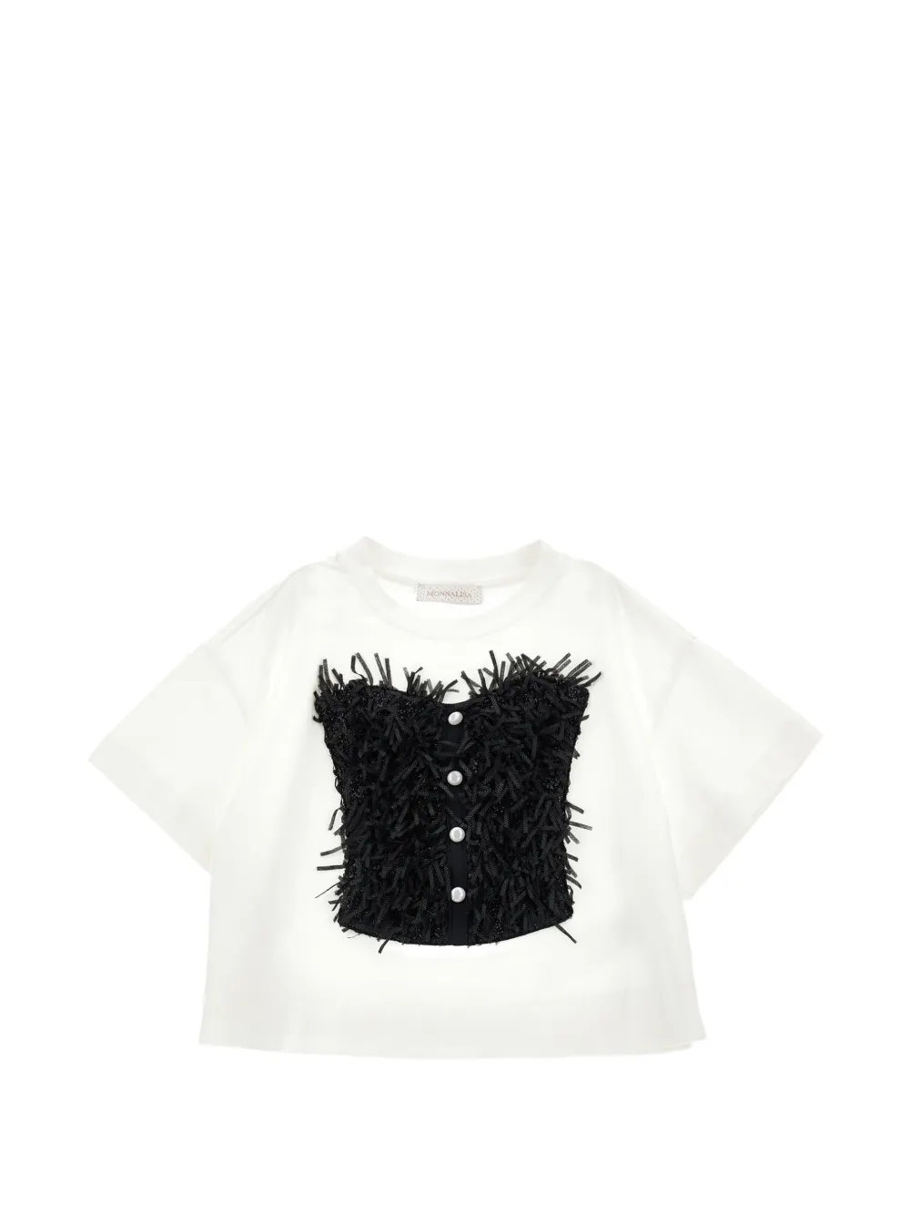 Monnalisa waistcoat-print T-shirt - Bianco