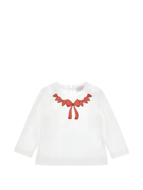 Monnalisa bow-print long-sleeve T-shirt