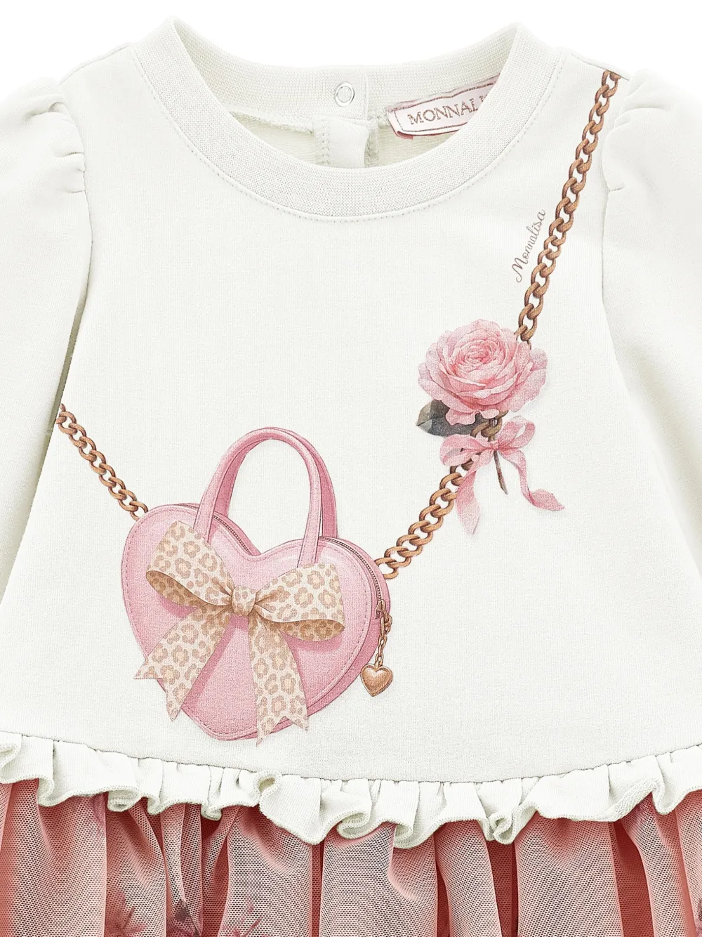 Monnalisa Jurk met print Wit