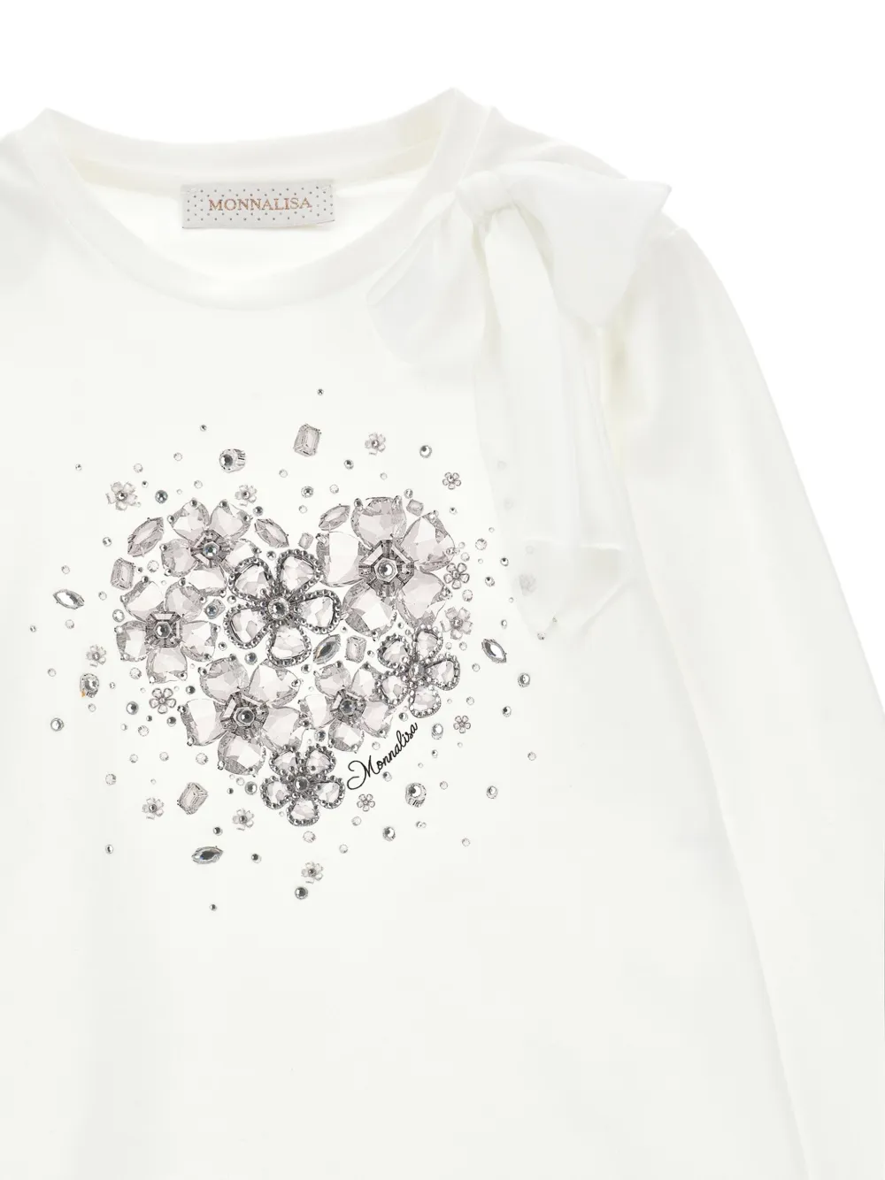 Monnalisa T-shirt verfraaid met bloemen Wit