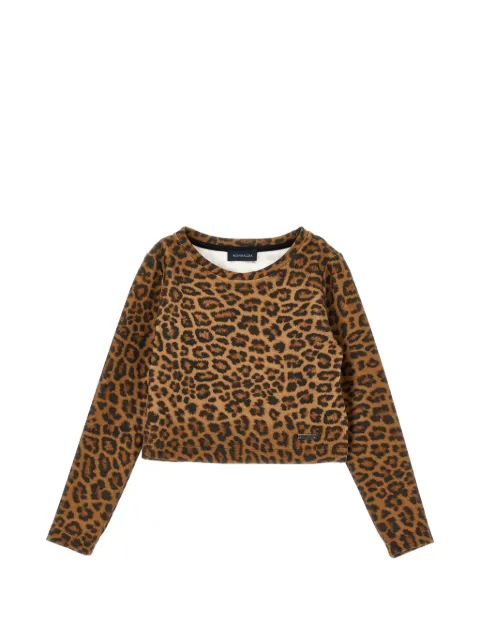 Monnalisa leopard-print cropped T-shirt