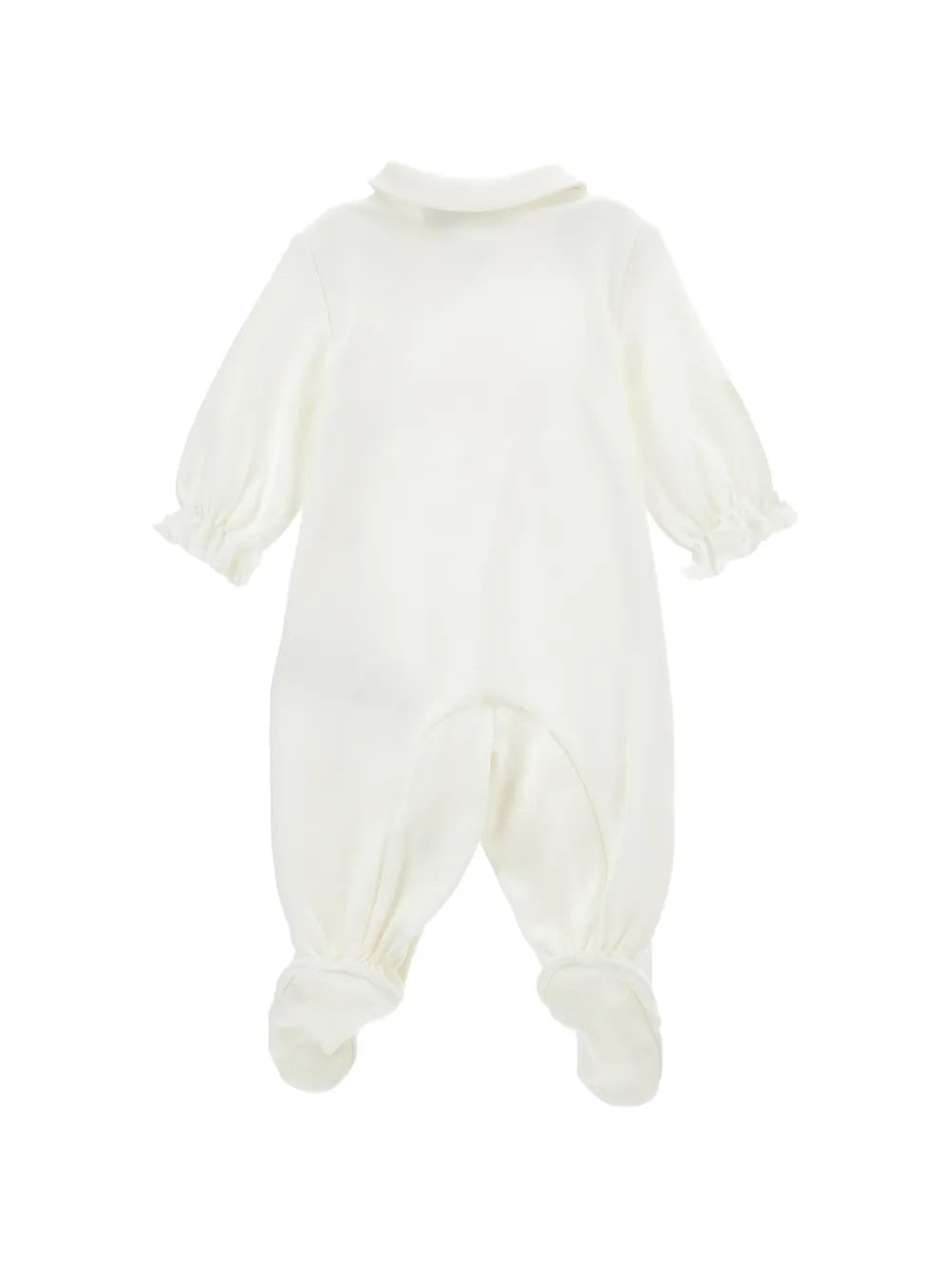 Monnalisa Badpak met ruches en carrousel-print Wit